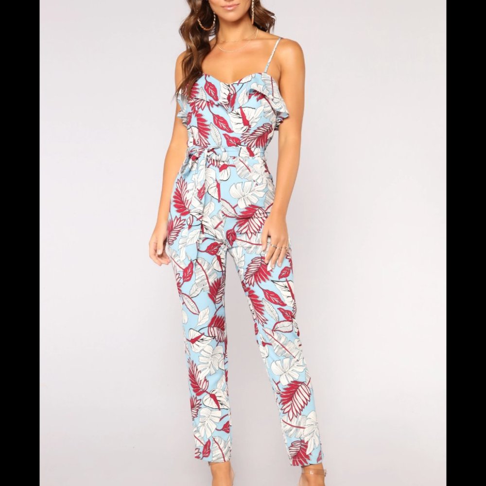 Tropical Print Jumpsuit